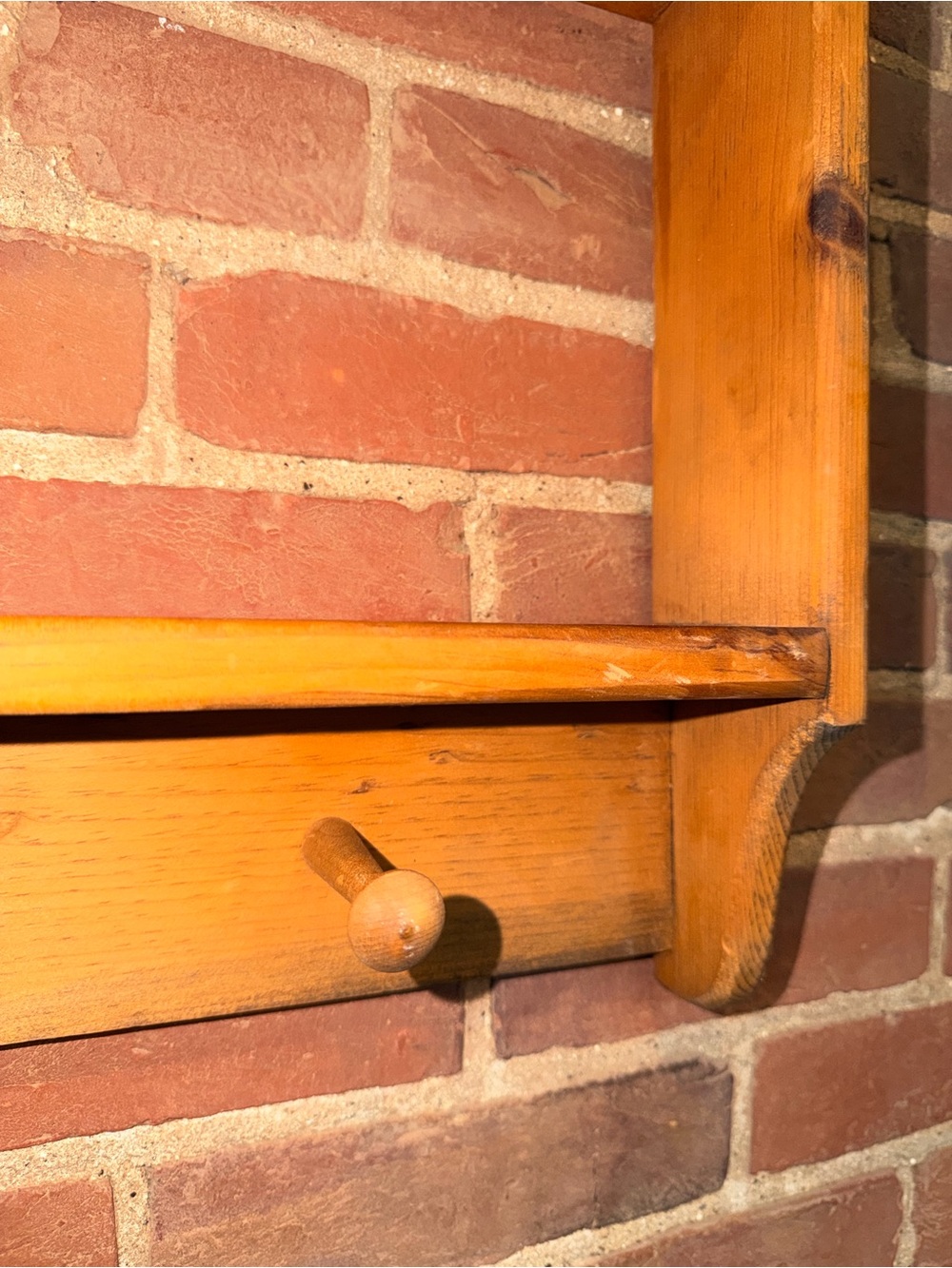3 Tier Wood Wall Shelves Curio Shadow Box Display Hooks Trinket Knick Knacks - Picture 4 of 13